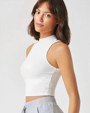 high-neck tank top