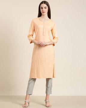 striped straight kurta