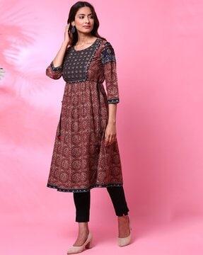 printed straight kurta