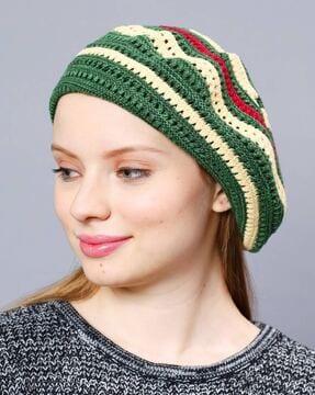 knitted beret cap