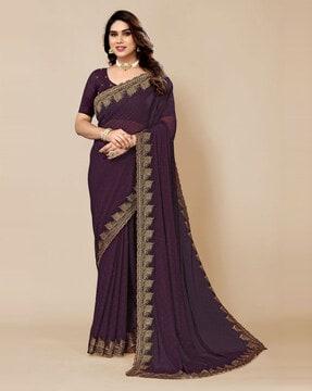 embellished georgette saree