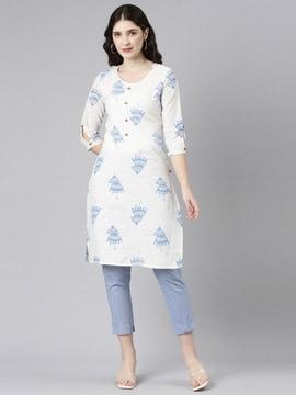 printed straight kurta