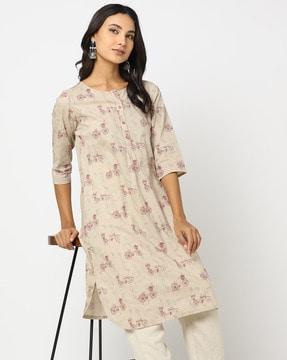 printed straight kurta