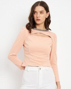 embellished cutout top