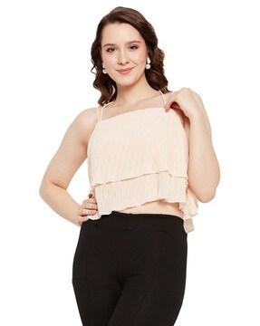 pleated strappy top