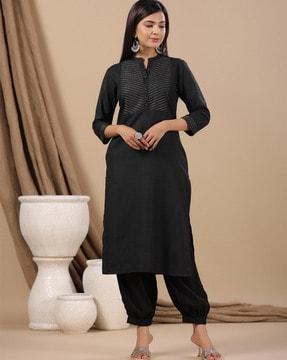 embellished straight kurta