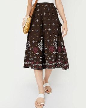 printed straight skirt