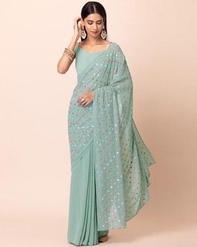 women embroidered saree