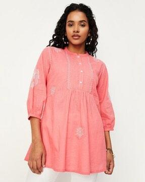 embroidered flared tunic