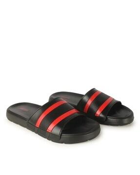 men striped slides