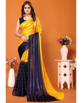 women striped saree