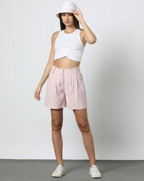 pleated city shorts