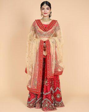 women embroidered dupatta