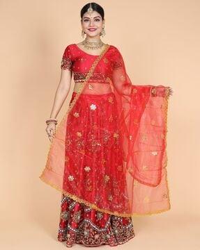 women embroidered dupatta