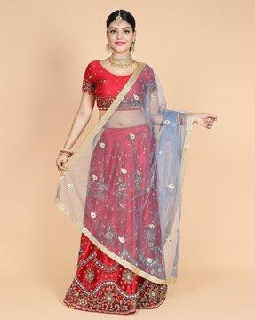 women embroidered dupatta