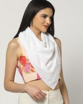 cotton chikankari stole