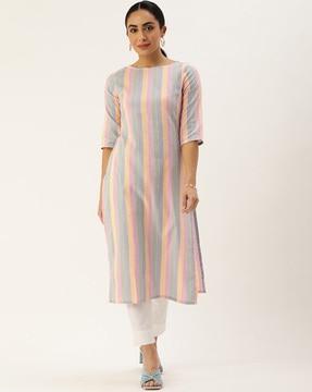 stripes straight kurta