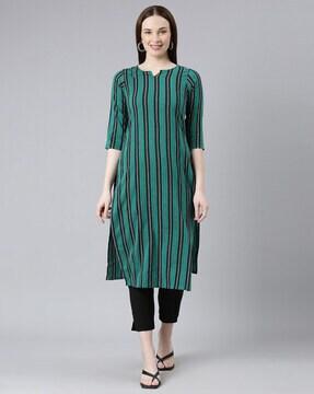 stripes straight kurta