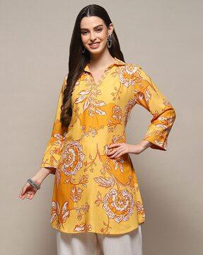 women floral print a-line kurti