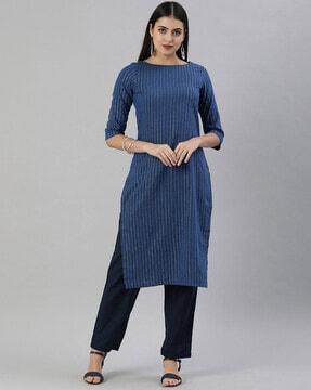 striped straight kurta