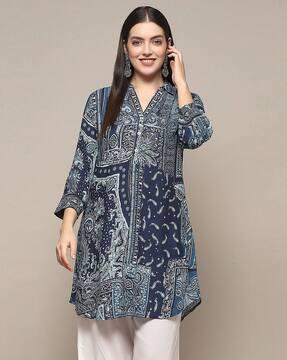 women paisley print a-line kurti