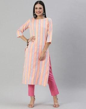 striped straight kurta