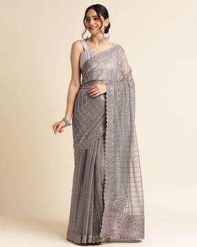 women embellished saree