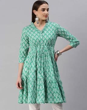 printed flared kurta