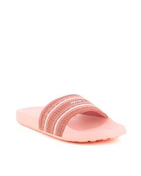 women patterned slides