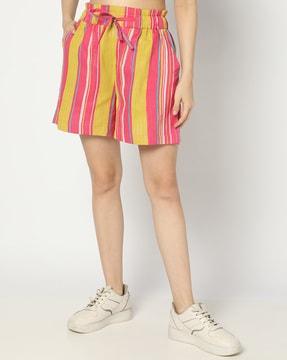 women striped shorts