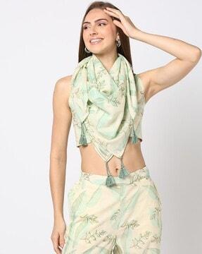 leaf print scarf