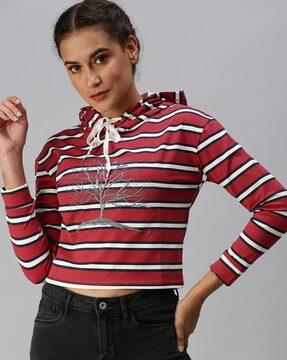 striped hooded sweatshirt