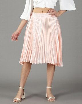 pleated flared skirt