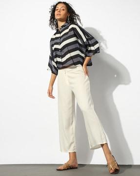 striped crop shirt