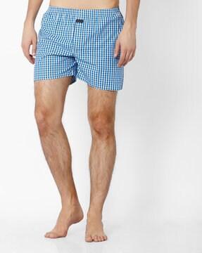 checked cotton boxers