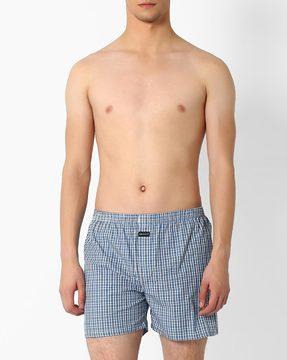 cotton checked boxers