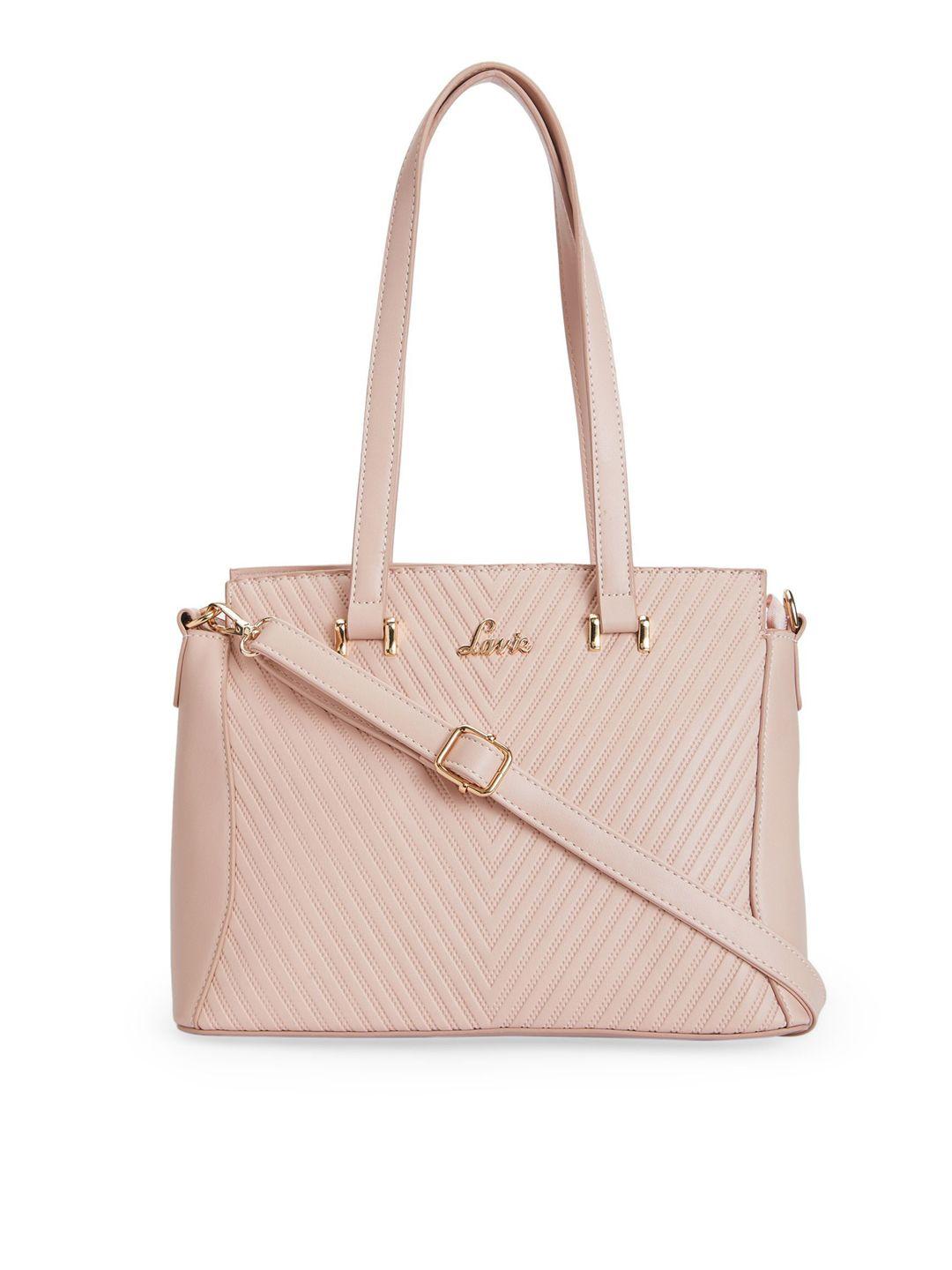 lavie pink textured shoulder bag