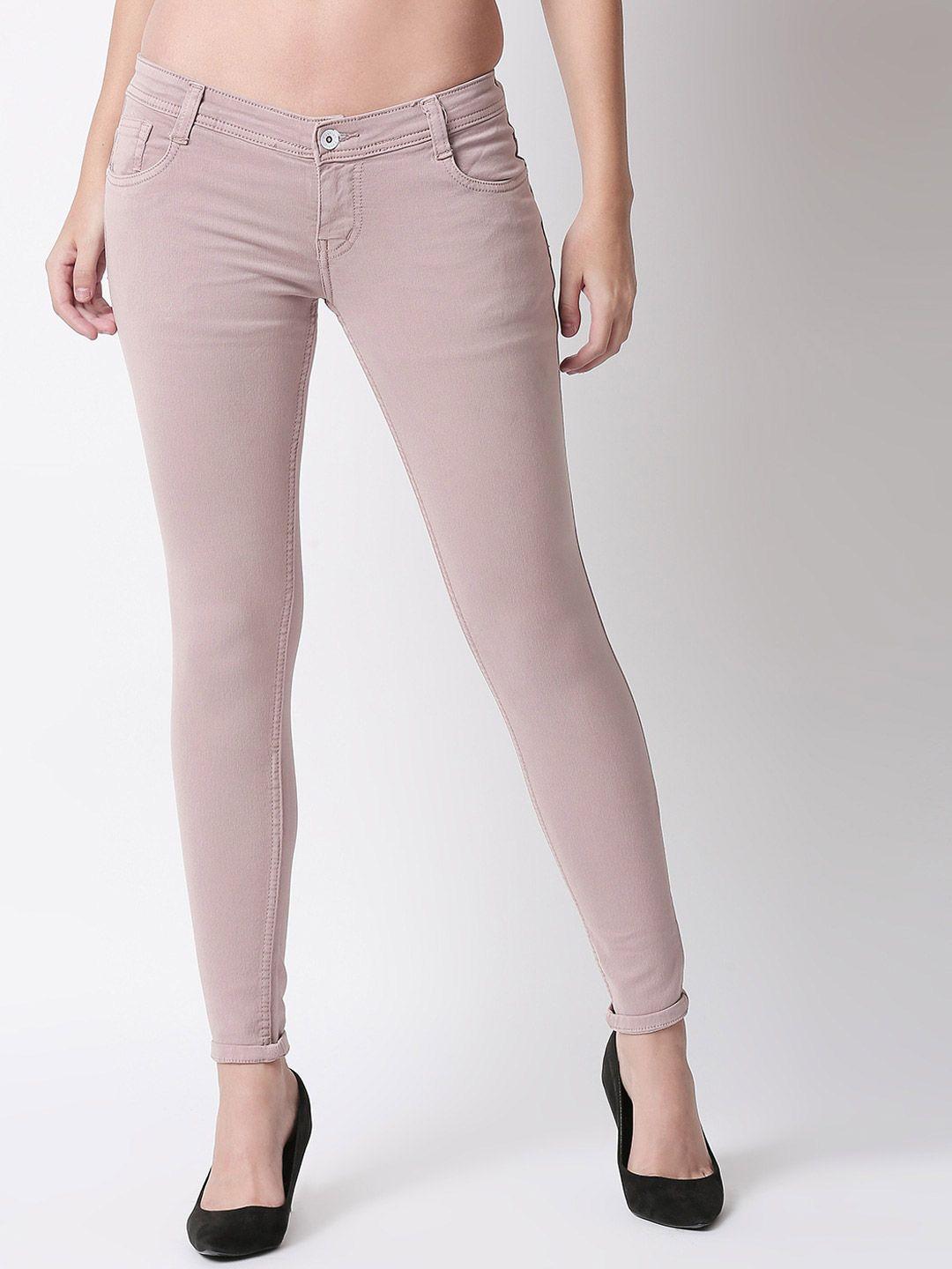 high star women mauve slim fit stretchable jeans