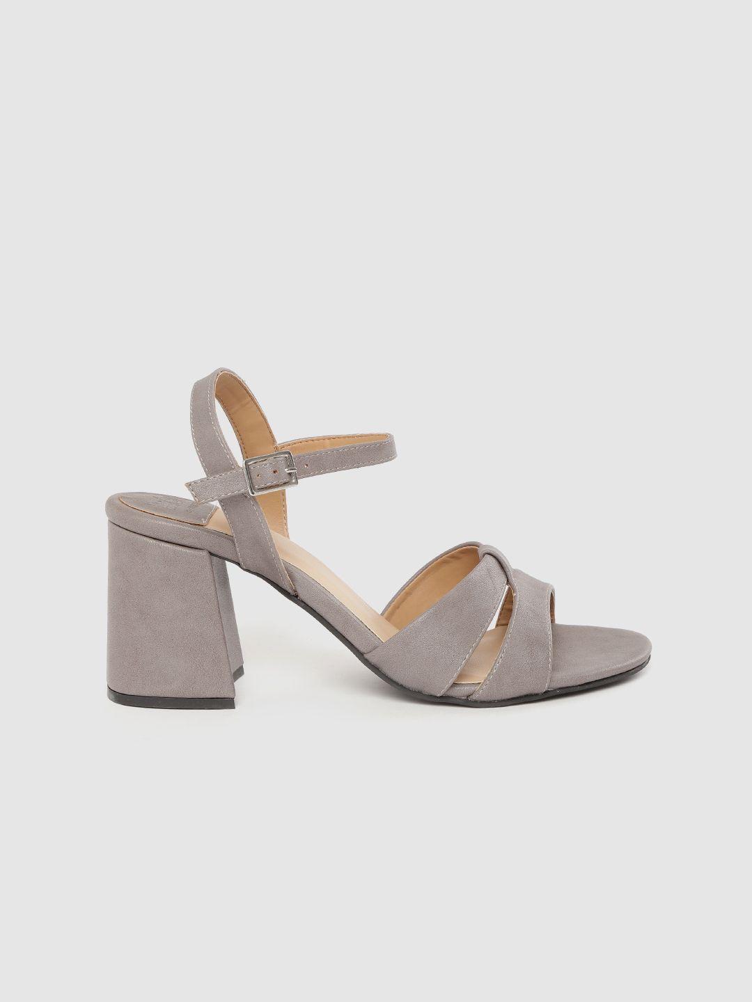 her by invictus women grey solid block heels