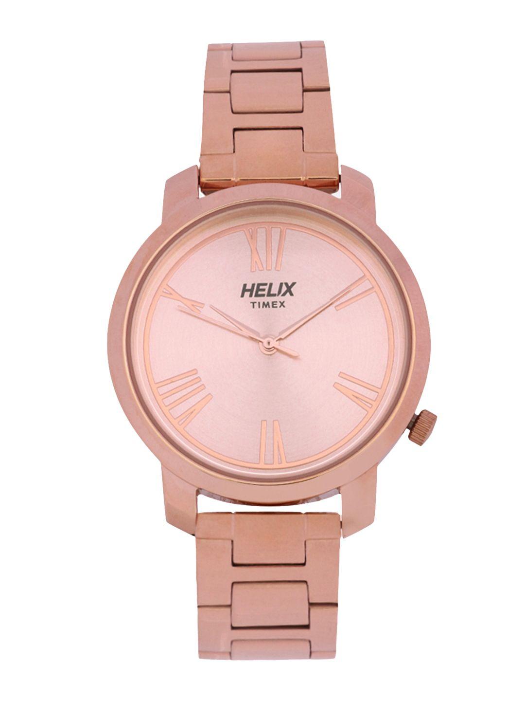 helix women rose gold-toned analogue watch - tw032hl21