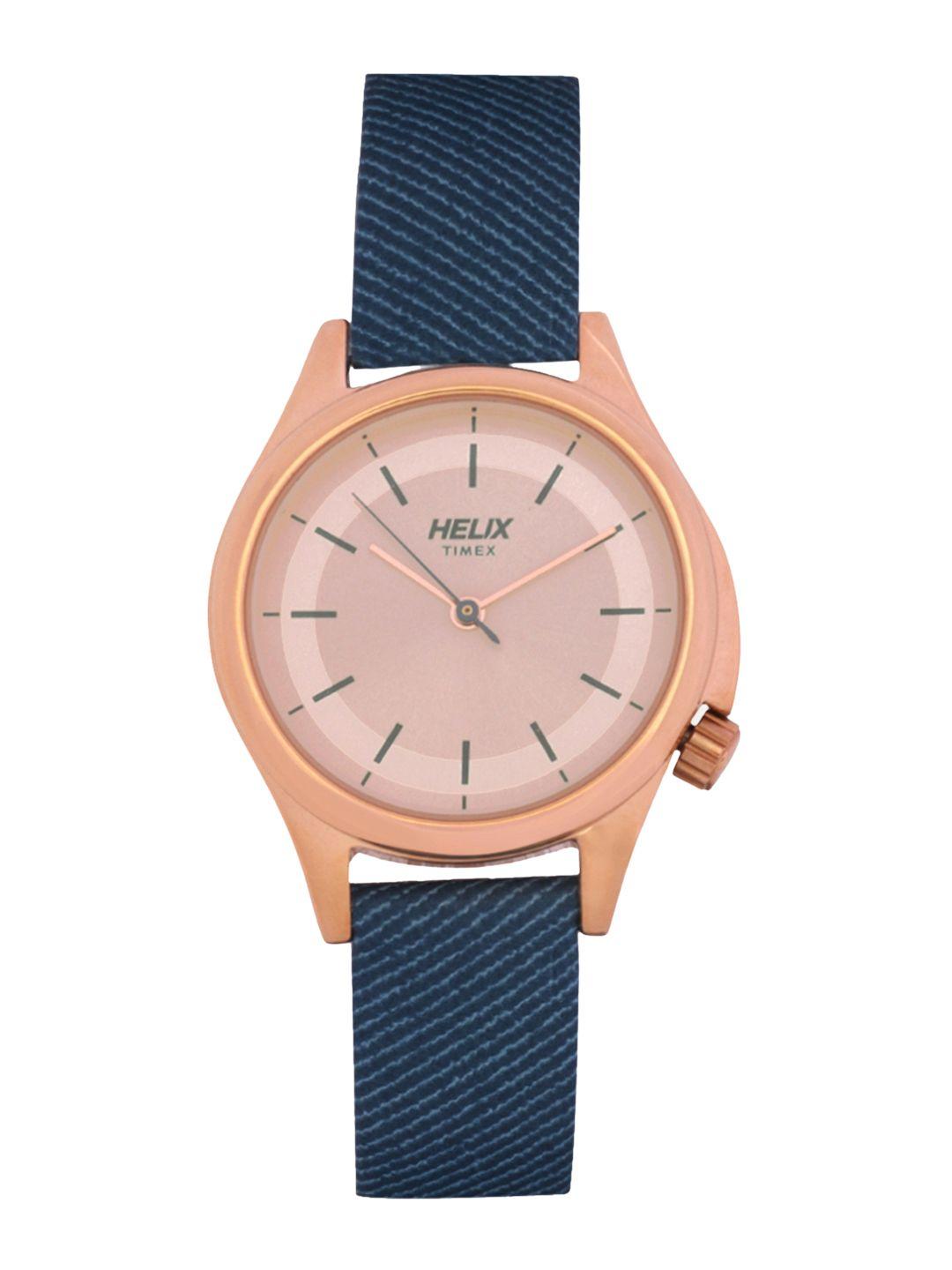 helix women rose gold-toned analogue watch - tw037hl08