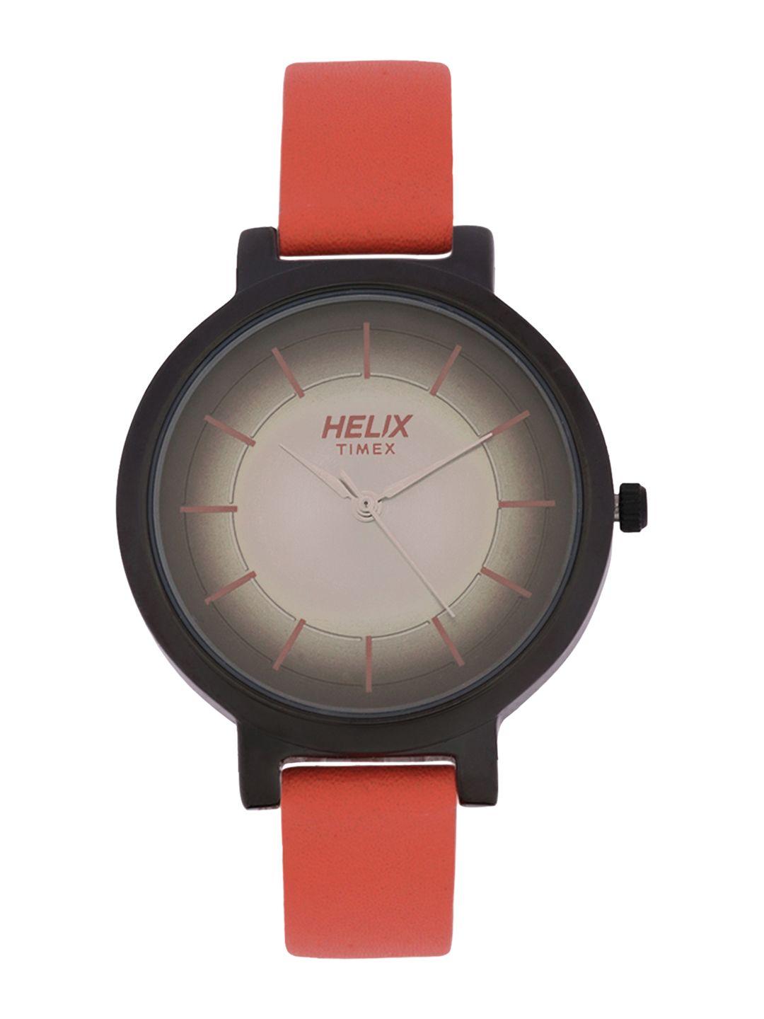 helix women beige & grey analogue watch tw041hl02