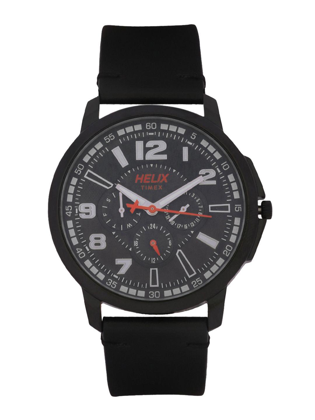 helix men black analogue watch tw027hg25