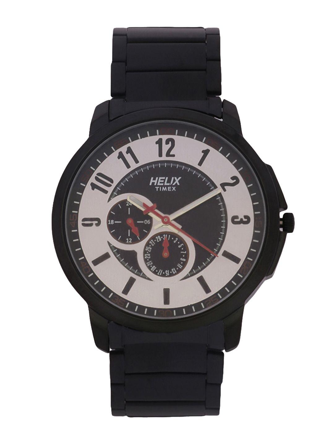 helix men silver-toned analogue watch tw027hg32