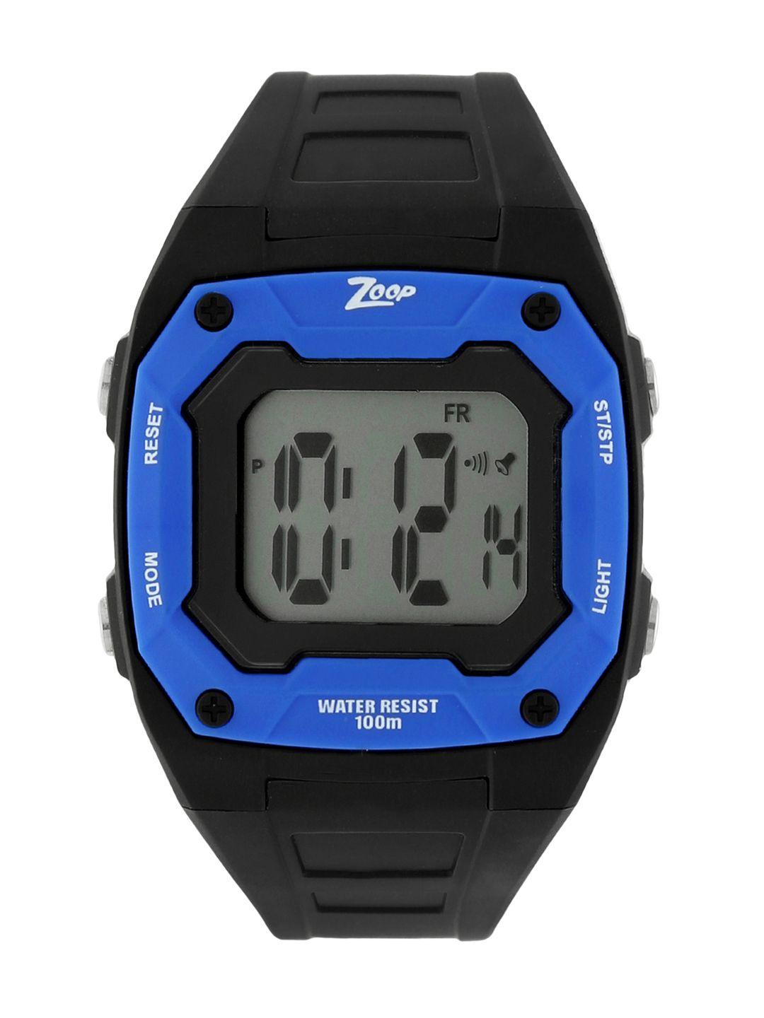 zoop men black digital watch nl26011pp01