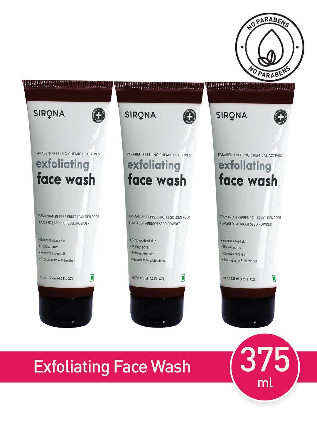 sirona unisex natural exfoliating face wash 125 ml each