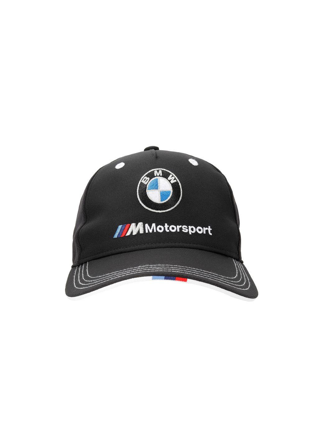 puma motorsport unisex black embroidered bmw m bb snapback cap