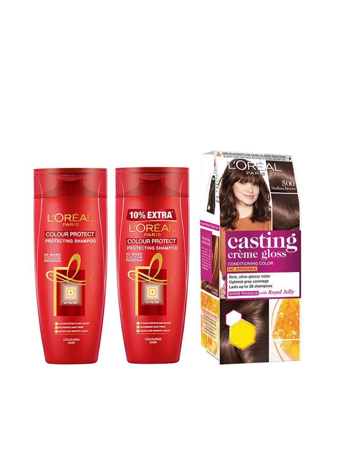 l'oreal paris set of 2 colour protecting shampoo & casting creme gloss hair colour