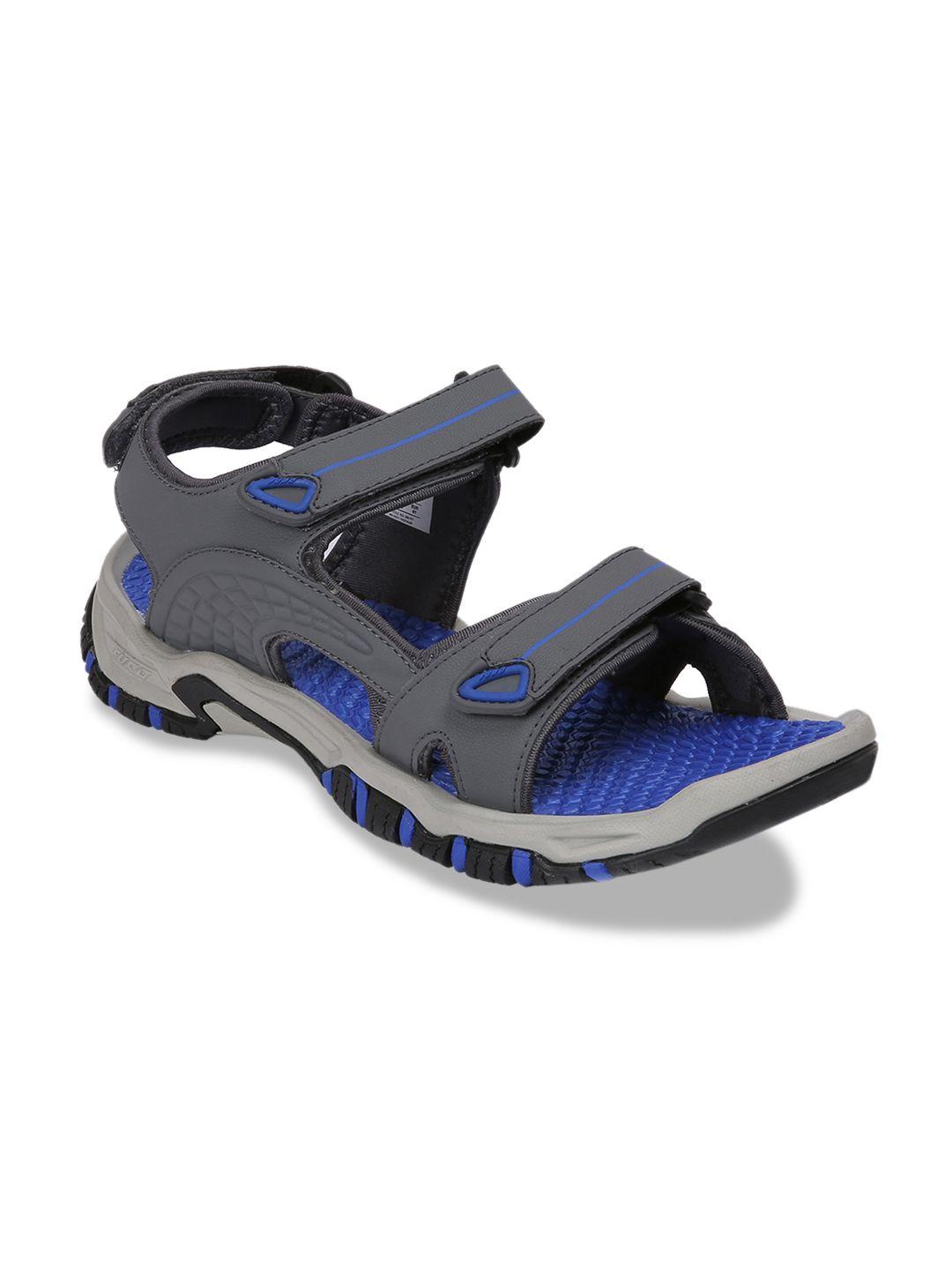 furo by red chief men grey & blue sports sandals