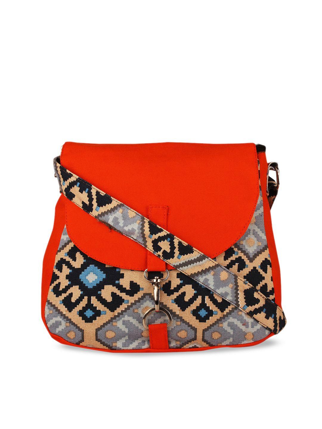 vivinkaa orange printed sling bag